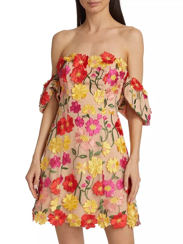 Stephanie Floral Embroidered Minidress