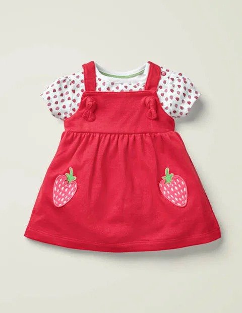 婴幼儿草莓背带裙套装