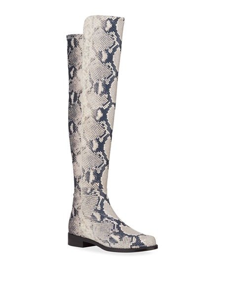 5050 Python-Printed Leather Boots