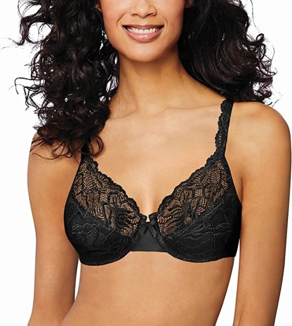 Lace Desire Underwire Bra, Full-Coverage Lace Bra with Underwire Cups, Plunging Underwire Bra for Everyday Comfort