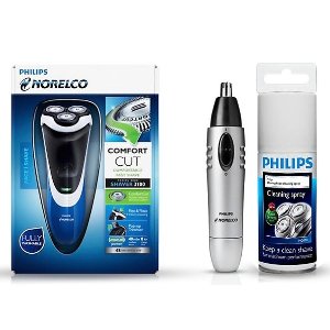 Philips Norelco PT724 Shaver 3100 + Nose Trimmer + Cleaning Spray