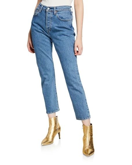 Made & Crafted501 Crop Mid-Rise Straight-Leg Jeans
