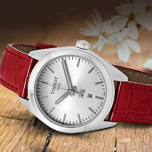 TISSOT PR 100 Ladies Red Leather Watch