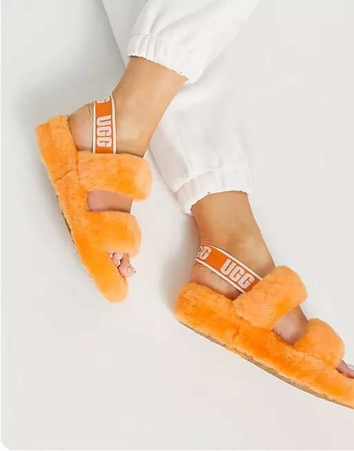 Oh Yeah double strap sandals in orange