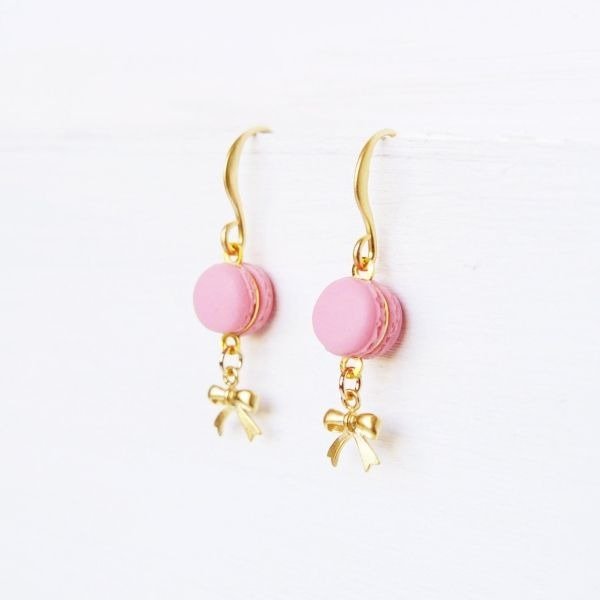 Cute Pink Macaron Earrings from Apollo Box