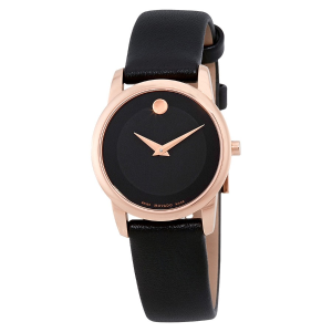 MOVADO  Museum Classic Rose Gold-Tone Black Dial Ladies Watch 0607079