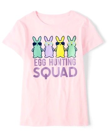 Womens Matching Family Short Sleeve Egg Hunting Squad Graphic Tee | The Children's Place - ROSE MIST