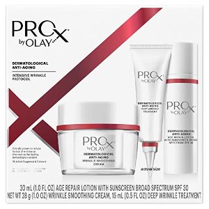 Wrinkle Cream by Olay Professional - Includes Pro-X Lotion with SPF 30, Anti-Aging Treatment, and Wrinkle Cream @ Amazon