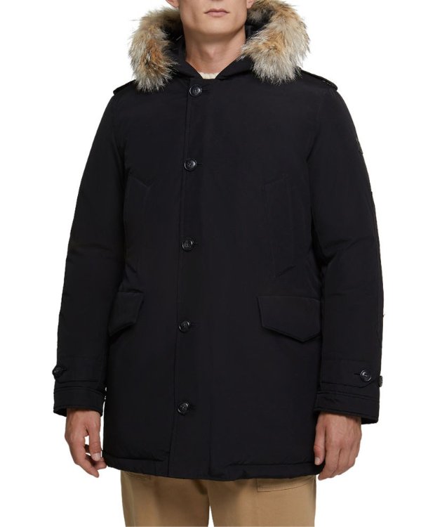 Men's Polar Parka Coat with Detachable Fur