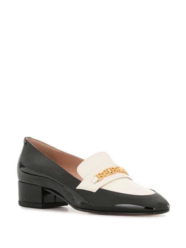 two-tone logo-embellished loafers