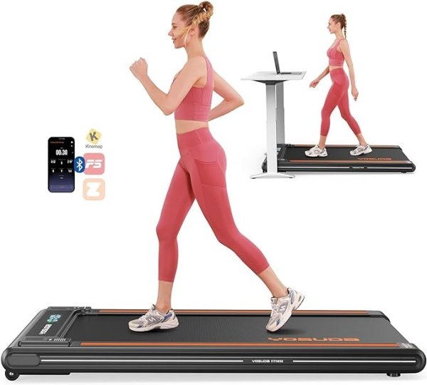 Walking Pad Under Desk Treadmill, 2 in 1 Walk Pad with Bluetooth Folding Treadmill for Home/Office with 265 lbs Weight Capacity, Remote Control