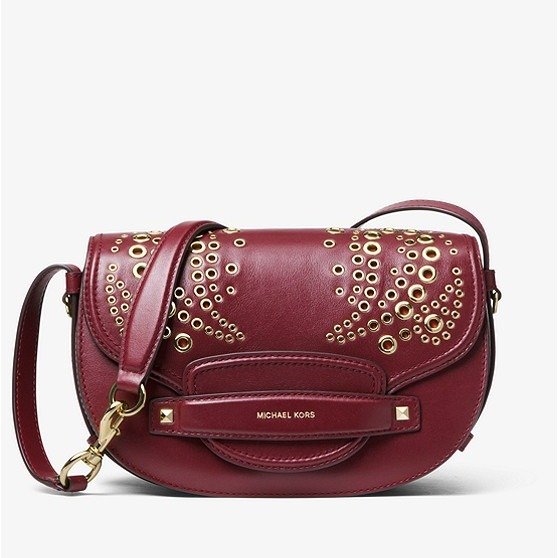 Cary Medium Grommeted Leather Saddle Bag