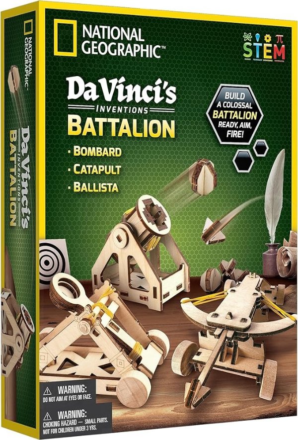- Da Vinci's DIY Science & Engineering Construction Kit – Build Three Functioning Wooden Models: Catapult, Bombard & Ballis