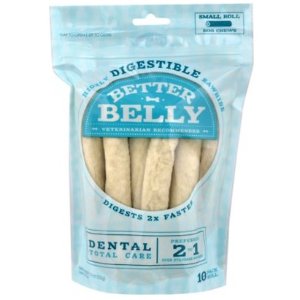 Better Belly Dental Total Care Rawhide Roll Dog Treats, Small, 10 count