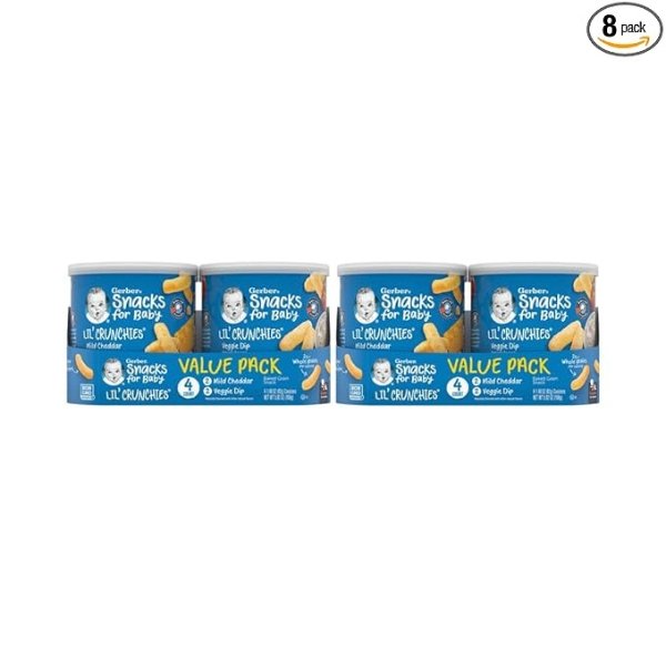 Lil Crunchies Mild Cheddar and Veggie Dip, 8 Count