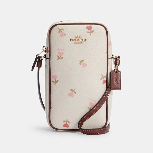 North/South Zip Crossbody With Heart Floral Print