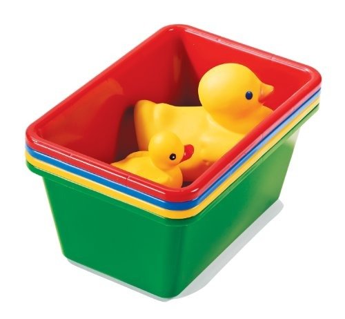 Kids' Primary Colors Small Storage Bins, Set of 4