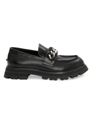 Chain Link Leather Loafers