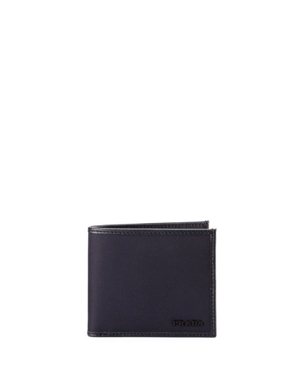 Nylon Billfold Wallet w/ Leather Trim