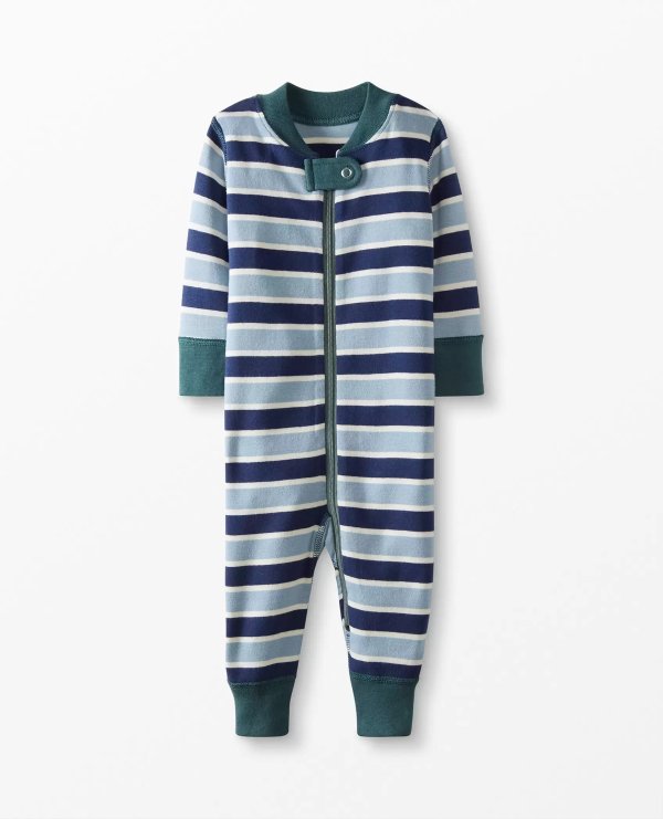 Baby Zip Bold Stripe Sleeper In Organic Cotton
