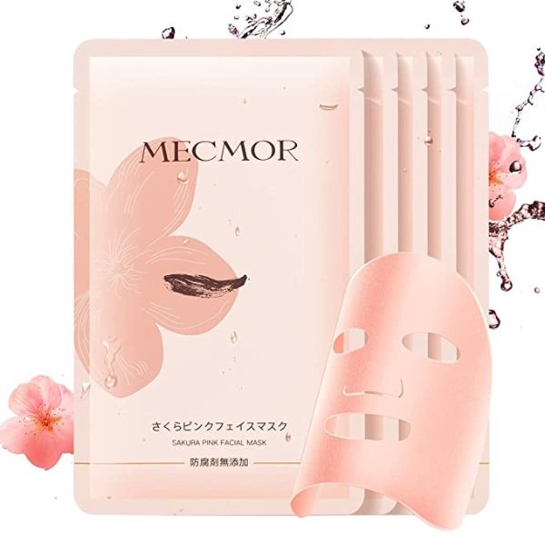 Hydrating Facial Treatment Mask Sakura Essence, Hyaluronic Acid Cruelty Free for Antiaging, Moisturizing, Reduce Fine Lines, Wrinkles, Acne Marks, Shrink Pores