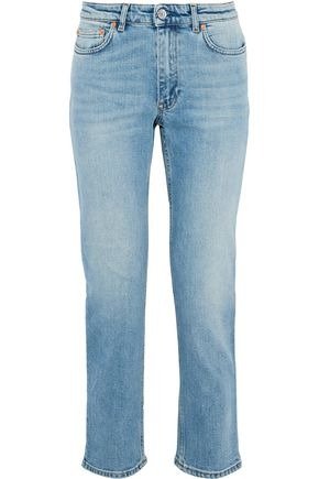 Cropped mid-rise straight-leg jeans