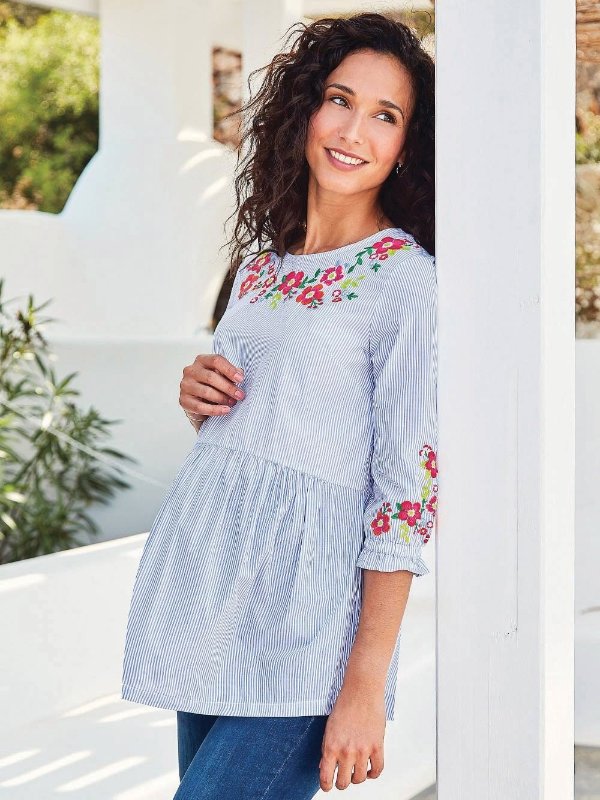 Embroidered Maternity Blouse
