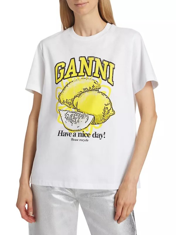 Cotton Logo & Lemon Graphic T-Shirt