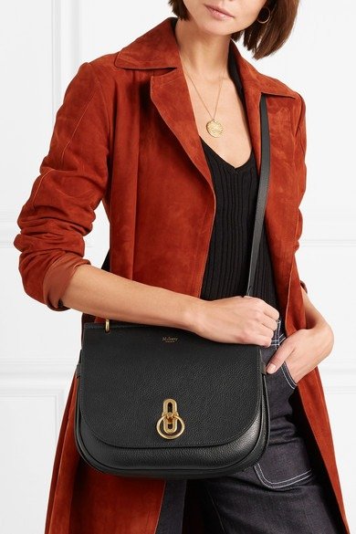 Amberley textured-leather shoulder bag