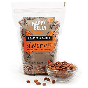 Amazon Brand - Happy Belly Roasted & Salted California Almonds, 48 Ounce