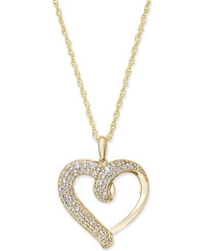 Diamond Heart Pendant Necklace (1/2 ct. t.w.) in 14k Gold or White Gold