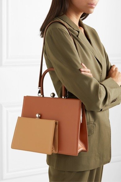 Twin Frame two-tone leather tote