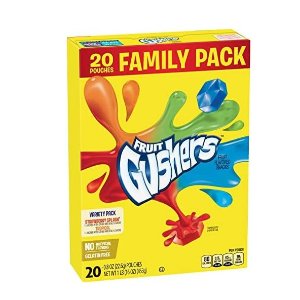 Betty Crocker Gushers Fruit Flavored Snacks, Variety Pack, Strawberry and Tropical, 20 ct (Pack of 6)