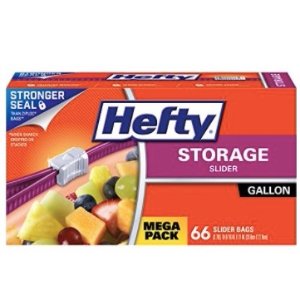 Hefty Slider Storage Bags, Quart, 66 Count