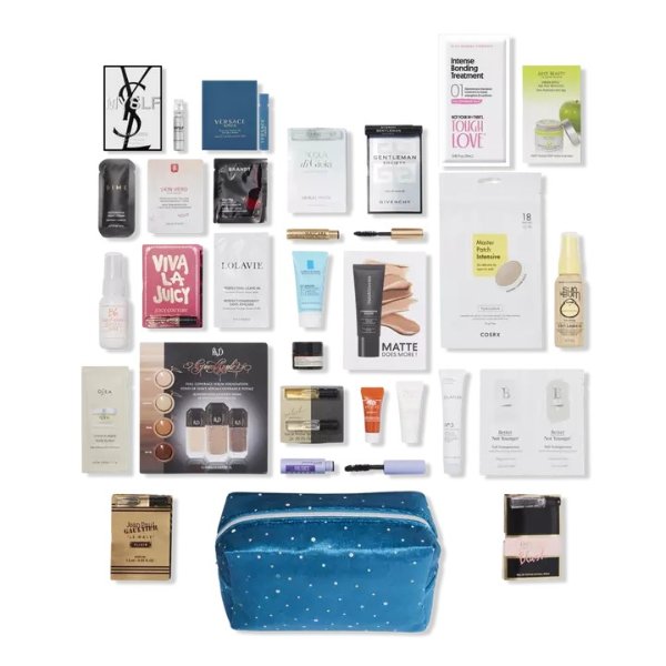 VarietyFree 28 Piece Blue Beauty Bag with $85 purchase