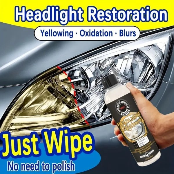 8.45oz Car Headlight Repair Polishing Kit Headlight Scratch-resistant Repair Car Maintenance Refurbishment Scratch Car Light Polisher Cleaning Paste