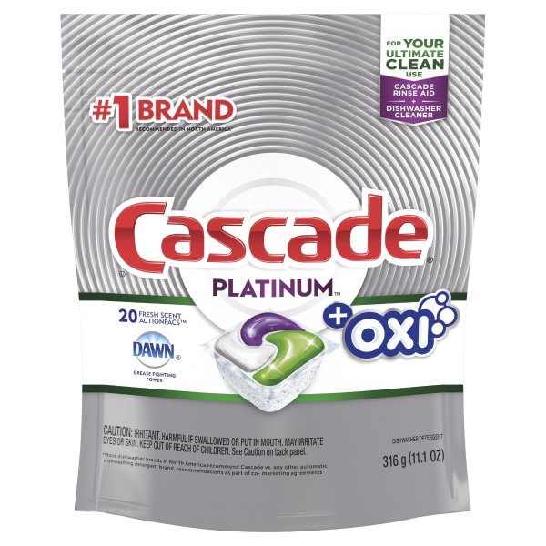 Platinum ActionPacs + Oxi, Dishwasher Detergent, Fresh Scent, 23 count