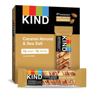 KIND Healthy Snack Bar, Caramel Almond & Sea Salt, 5g Sugar | 6g Protein, Gluten Free Bars, 1.4 Oz, 12 Count