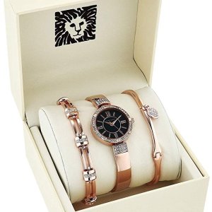 Anne Klein Women's Swarovski Crystal Watch and Bangle Set