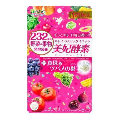 Yamibuy- 日本ISDG医食同源 232种果蔬 有机果蔬发酵 美颜光泽肌肤美妃酵素 120粒入 37.2g