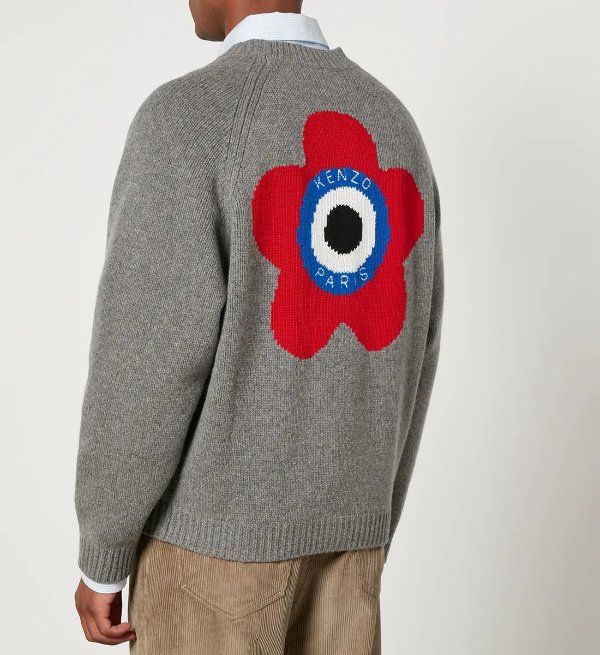 Target Logo-Intarsia Wool-Blend Cardigan