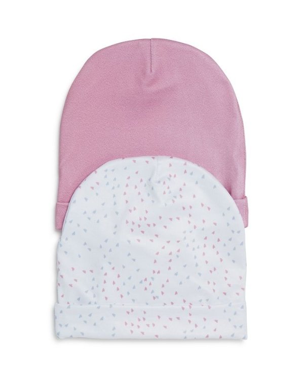 Girls' 2-Piece Mini-Hearts Beanie Hat Set - Baby