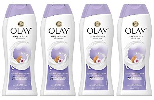 Body Wash for Women by Olay, Daily Moisture with Almond Milk Body Wash, 22 oz, (4 Count)