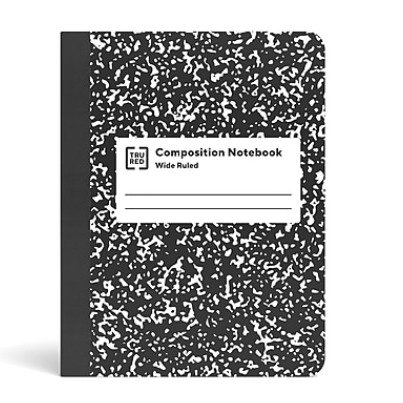 TRU RED Composition Notebook, 7.5" x 9.75", Wide Ruled, 80 Sheets