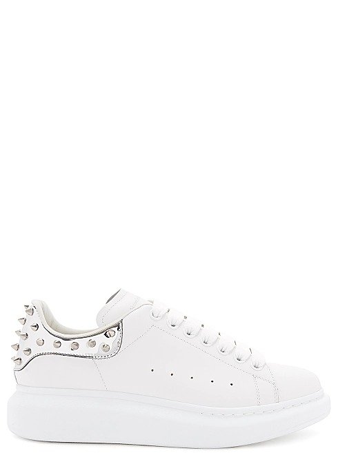 Larry white studded leather sneakers