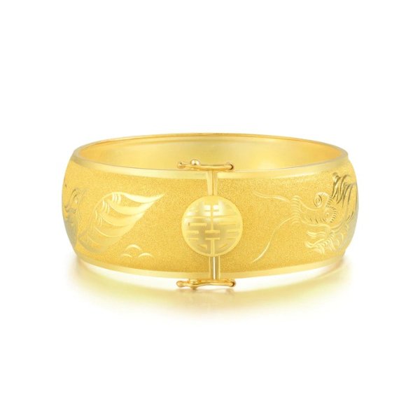 Chinese Wedding Collection 999.9 Gold Dragon & Phoenix Bangle | Chow Sang Sang Jewellery eShop