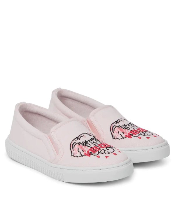 Embroidered slip-on sneakers