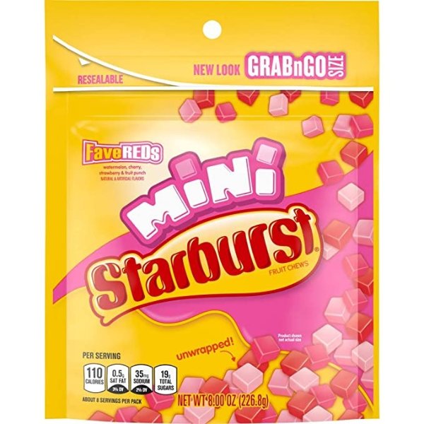 FaveREDS Minis Fruit Chews Candy, 8 ounce (Pack of 8)