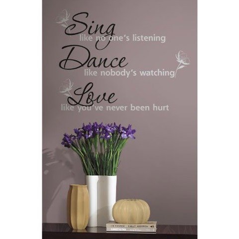 Peel and Stick Decor Wall Decals. Sing, Dance and Love. 16 Pieces
