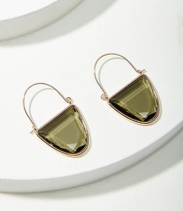 Jeweled Crescent Hoop Earrings | LOFT